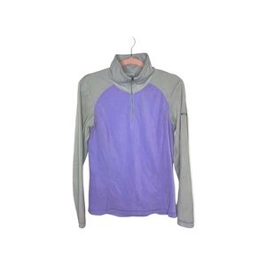COLUMBIA Purple & Gray 1/4 Zip Pullover Fleece Jacket M